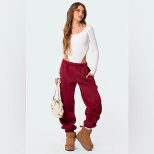 Edikted Deep Red Joggers